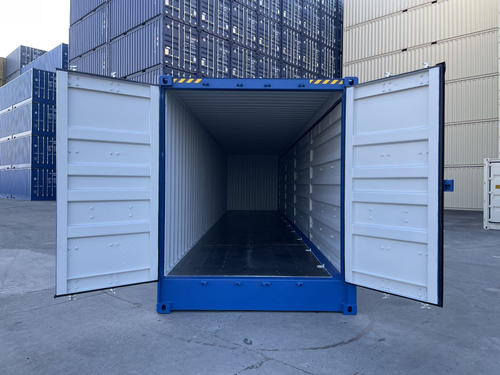 Contenedor Marítimo 40 Pies Lateral Abierto Azul Nuevo